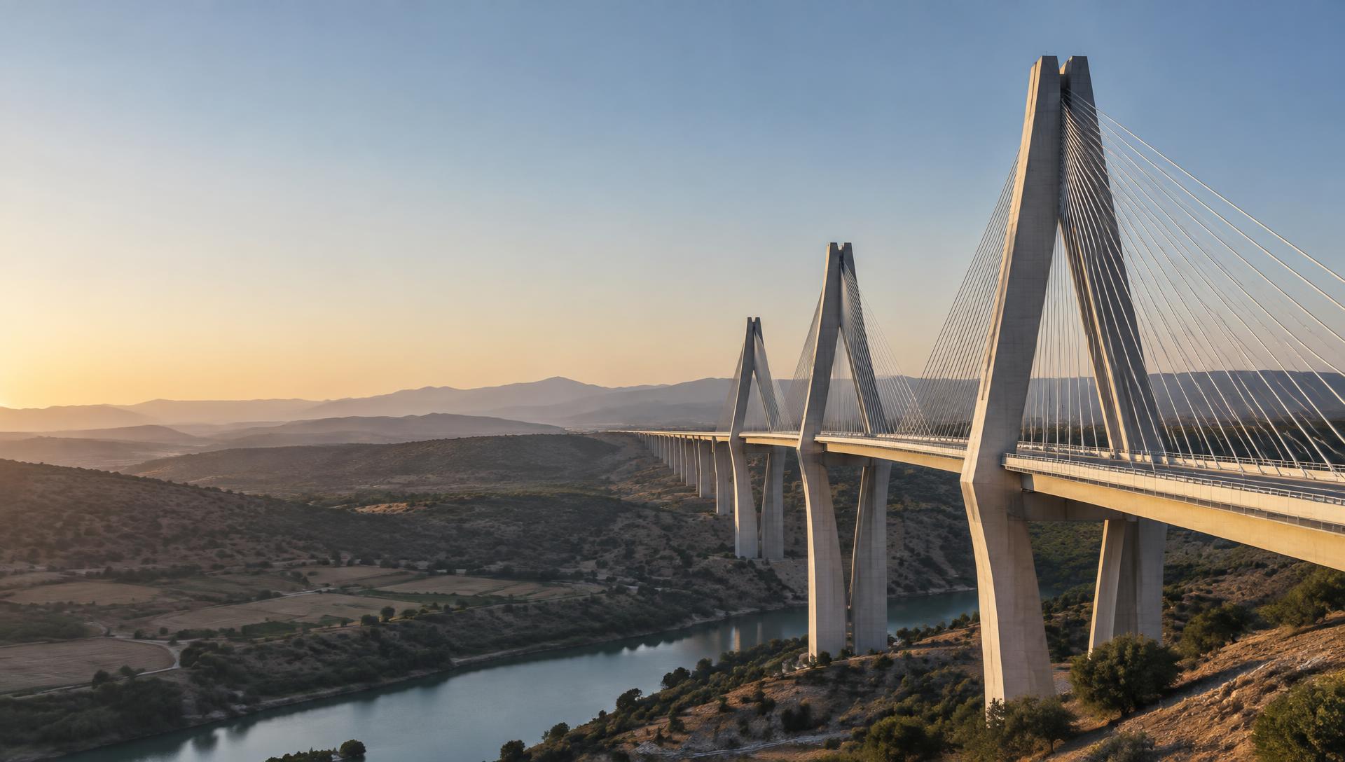Grand pont d’infrastructure moderne au Maroc